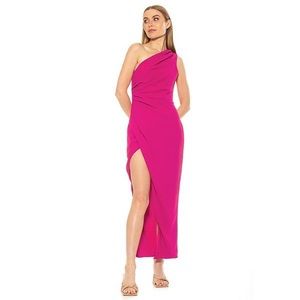 Women's ALEXIA ADMOR One Shoulder Draped Maxi Dress